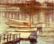 Voiliers au Mouillage sur la Seine Gustave Caillebotte
